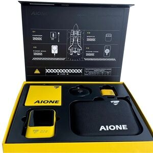 AIONE BLACK AND YELLOW Travel Electronic Portable Charger SET